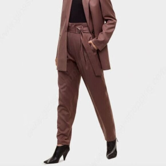 Aritzia Wilfred Andon High Rise Pant Womens Size 4 Paperbag Waist Wool‎ Blend - Picture 1 of 15